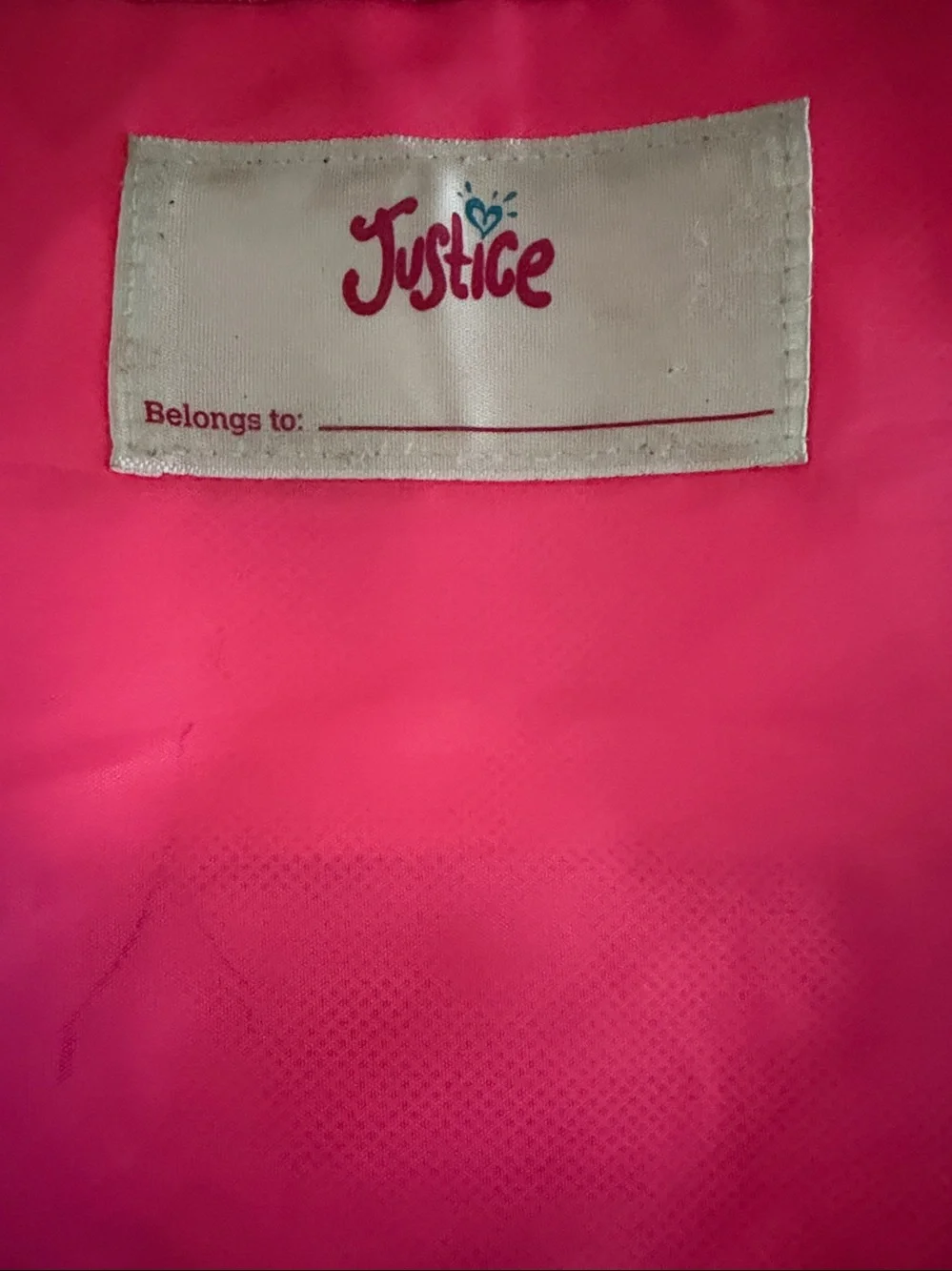 Justice Hot Pink Interior School Bag